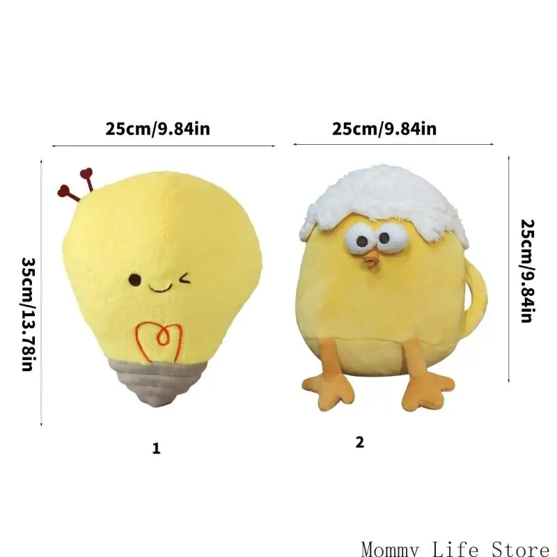 유아용 기발한 전구 플러시 장난감 세트 부드러운 닭 모양 디자인 안전한 씹을 수 있는 아기 선물