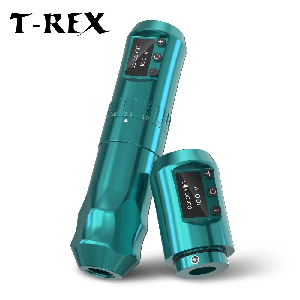 T-Rex Wireless Tattoo Machine Adjustable Stroke Rotary Cartridge Tattoo Pen with1800mAh Power Coreless Motor for Tattoo Artist