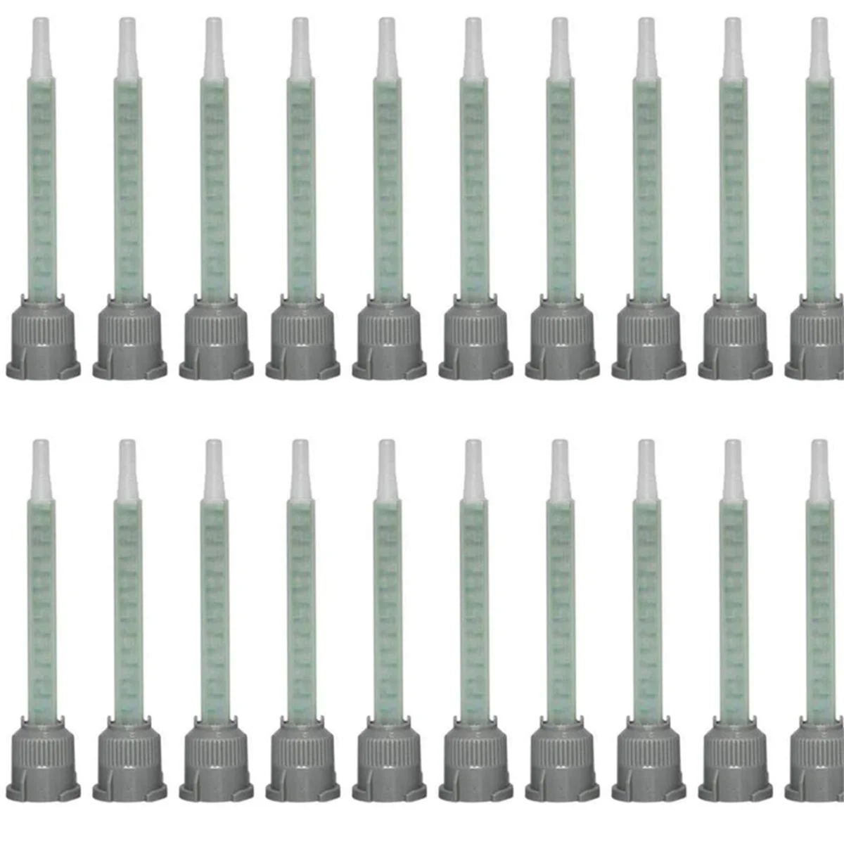 New 20 Pieces Mixing Nozzles Adhesive Cartridges Tip for 50ml Resin Mixer Adhesive Applicatior 16-Element,1:1 Ratios