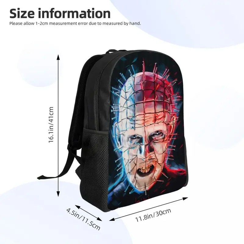 Pinhead Hellraiser Mochila de Viagem para Homens e Mulheres, Mochila para Laptop Escolar, Filme de terror de Halloween