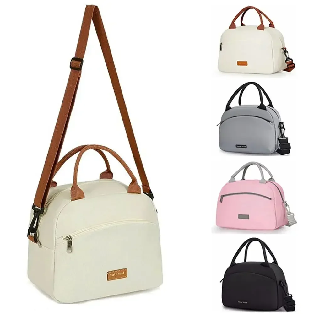 Large Capacity Lunch Bag Handheld Waterproof Oilproof Oxford Cloth Material Modern Simple Style Thermal Insulation Universal Use