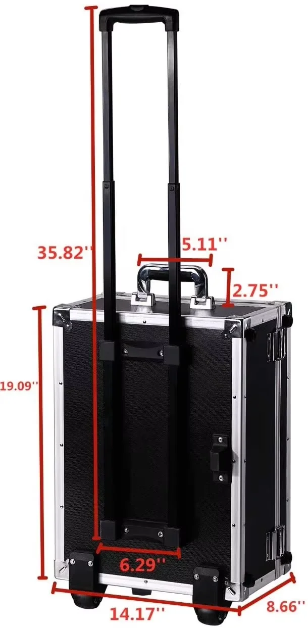 New Design Trolley Tool Aluminum Case With Wheels Portable Aluminum Case With Dividers Heavy Duty Flight Case