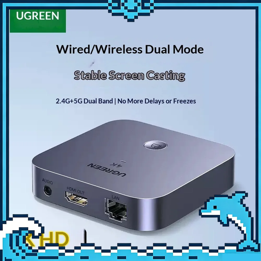 UGREEN CM703 4K Wireless HDMI Display Adapter Screen Mirroring Receiver for Phone Laptop TV Projector Monitor
