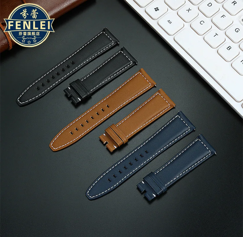 Cow Leather Watch Band For Longines Pioneer pilot Time Watch Strap Waterproof L3.812.4 L3.82.4 811 Cowhide Bracelet 21mm 22mm