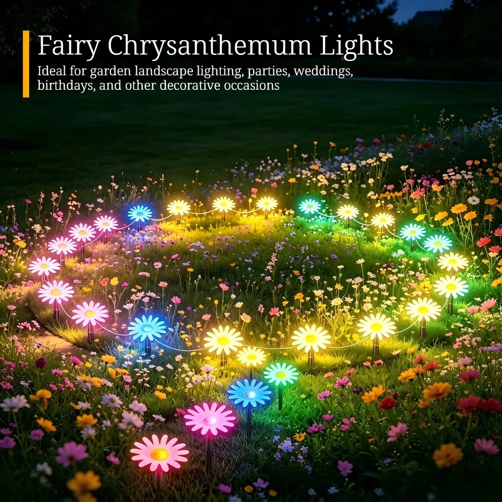 Blooming Daisy Stake Lamps Lifelike Floral Illumination Art for Lawn Pathway Walkway Decor Decorative Garden Ornament Lamp