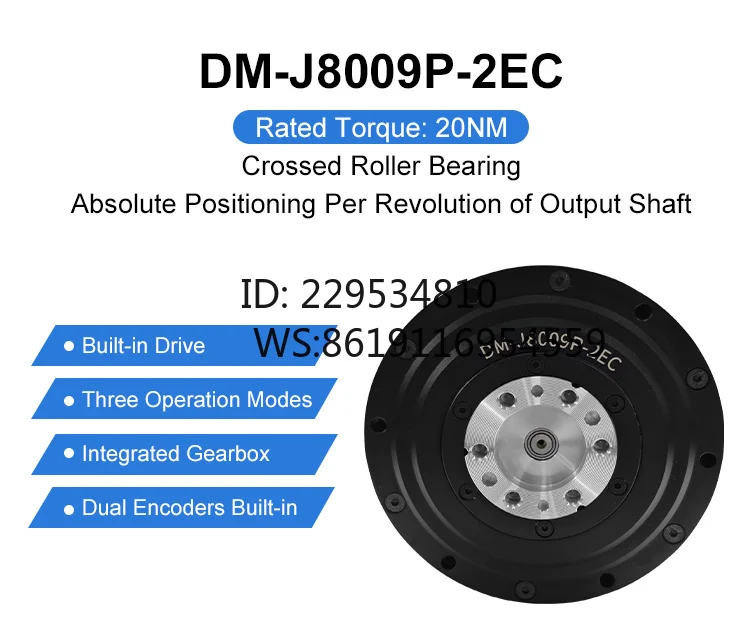 FOXTECH DM-J8009P-2EC MIT Driven Dual Encoder Bionic OpenArm Robotic Arm Joint Motor Robot Joint Motor Module