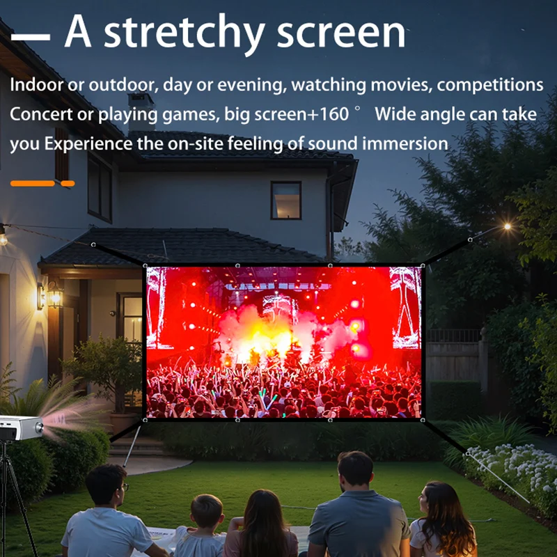 Extended projection screen 60-150 inches, suitable for home theater, camping and entertainment, and office use