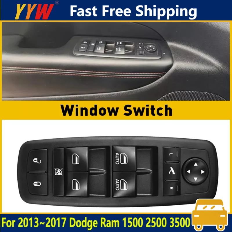 

68110867 AB передний водитель, переключатель стеклоподъемника, мастер для Dodge Ram 1500 2500 3500 2013 ~ 2017, панель переключателя управления стеклоподъемником автомобиля