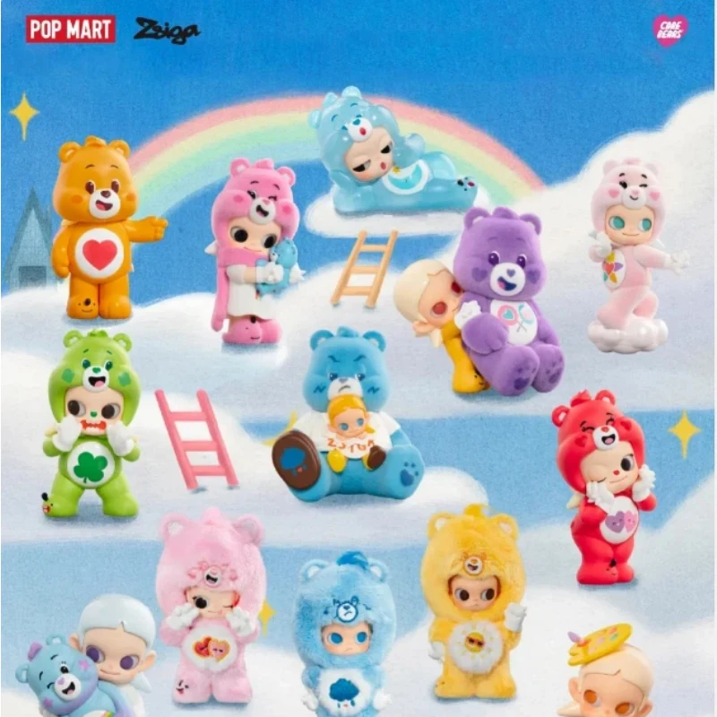 

POPMART Carebears × Zsiga Series Blind Box Kawaii Ornaments Anime Figure Characters Mystery Box Kids Trendy Surprise Cute Gifts