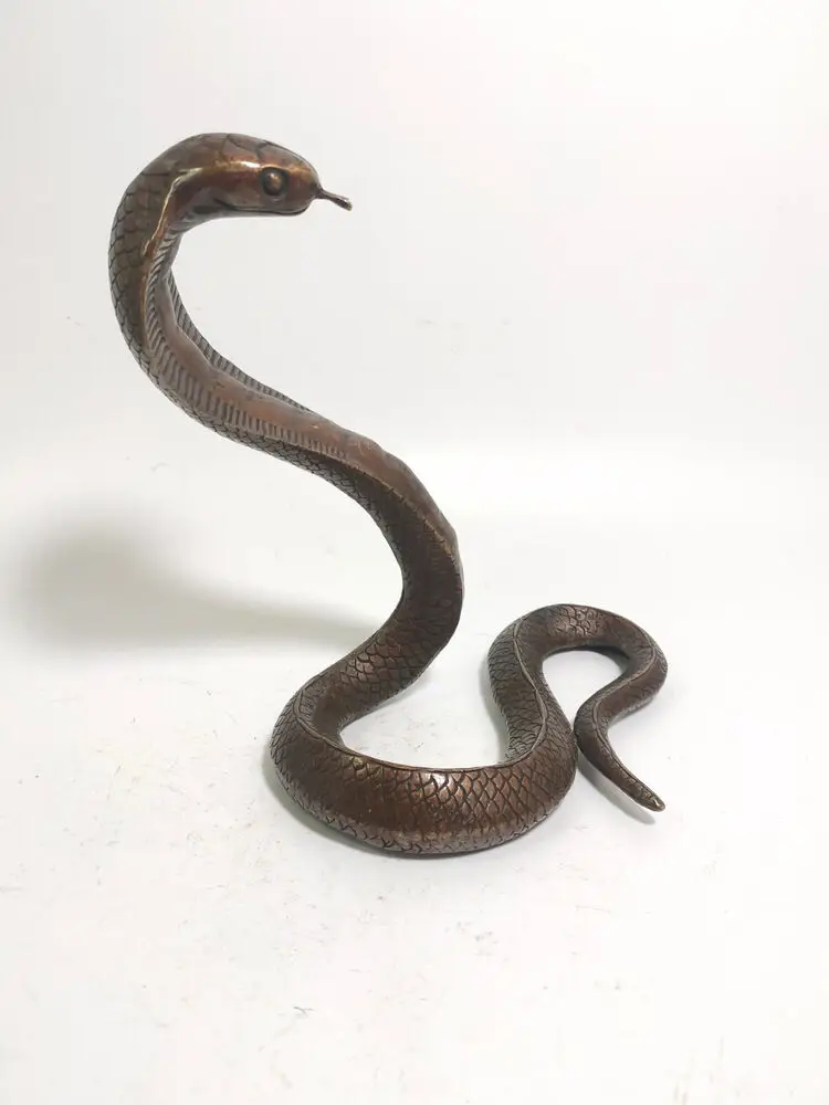 7 inch bronze art sculpture cobra