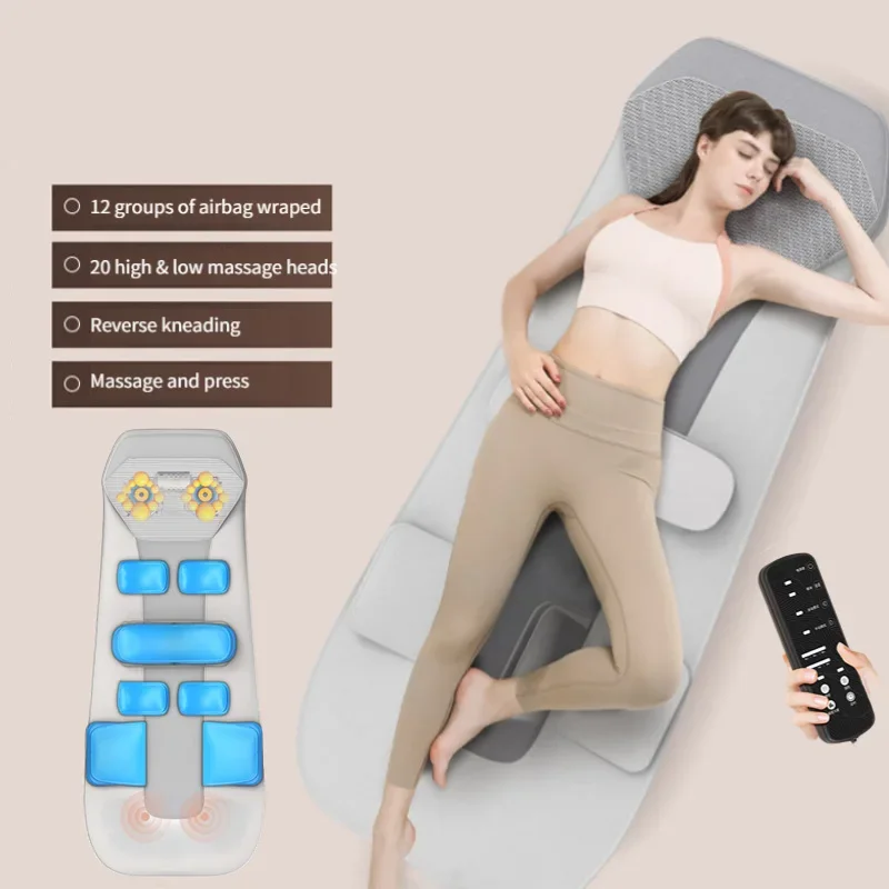 Electric Full Body Massage Mattress Shiatsu Massage Pad Back Waist Cushion Mat Health Care Heating Vibrating Fatigue Relief Gift