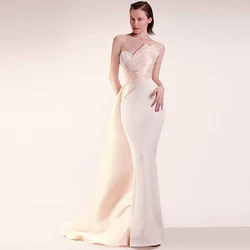 Temperament Customized Mermaid Evening Dress Elegant Strapless Homecoming Dresses Simple Zipper Back Formal Occasion Gowns