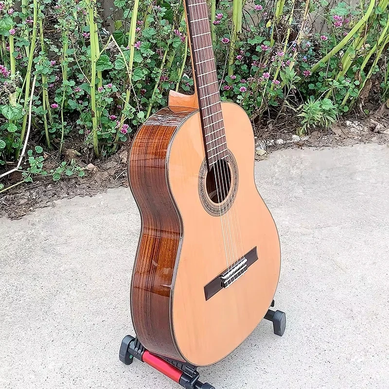 Handcrafted Vintage 39 Inch Classical Guitar Solid Cedar Top Rosewood Body Nylon String Instrument For Music Performance