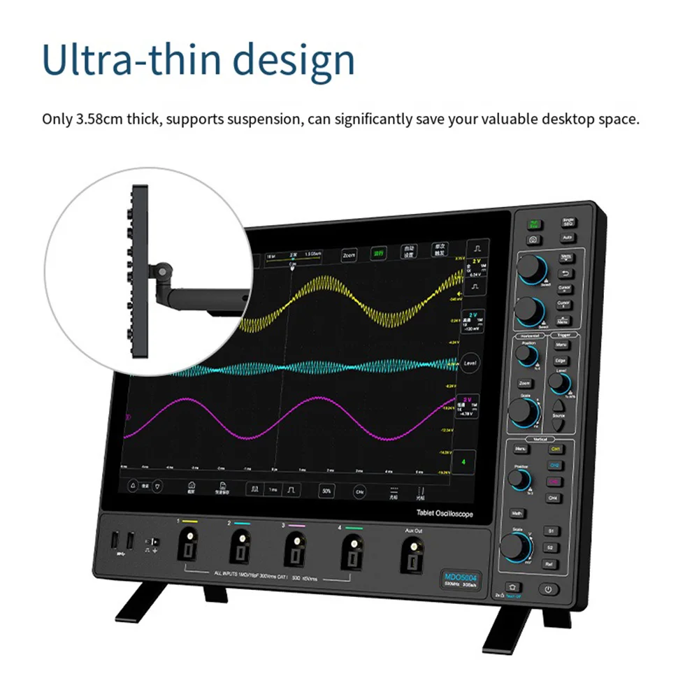 Micsig Oscilloscope MDO Series MDO5004/3504/2504 500/350/250MHz Sampling Rate 3GSa/s Memory Depth 360Mpts 4Ch