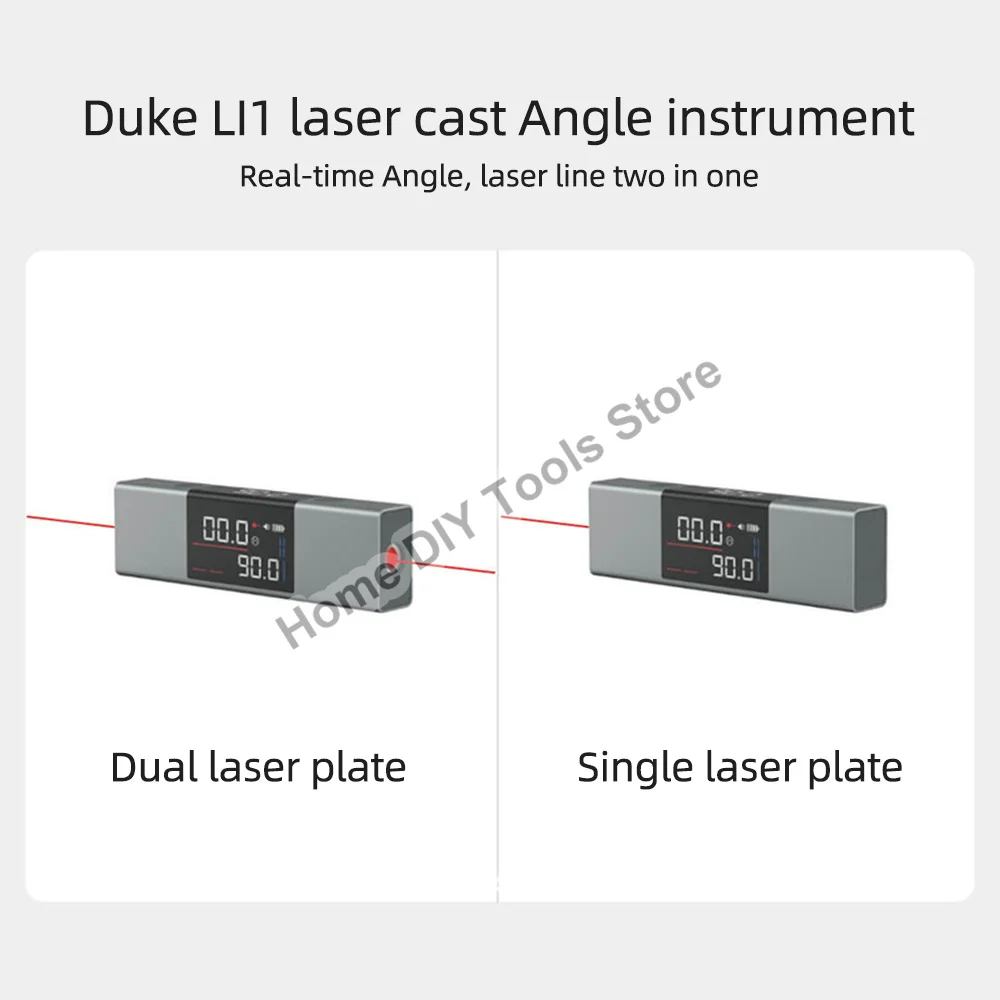 LI1 Laser Protractor Digital Inclinometer Angle Measure 2 in 1 Laser Level Ruler Type-C Charging Laser Measurement