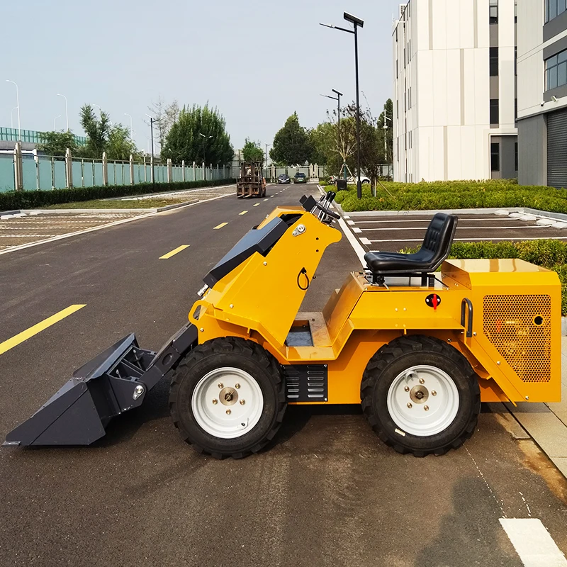 Selling Customized Compact front end small micro wheel loaders Ride-on Steer Skid Loader With Gutter Brush Sweeper