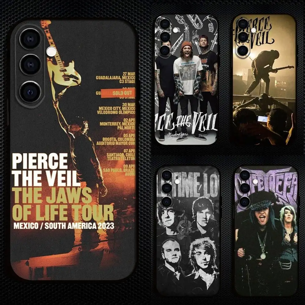 

P-Pierce V-Veil band Phone Case For Samsung Galaxy A73,A72,A71,A70,A53,A52,A51,Others Soft Black Cover