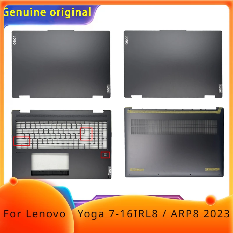 

New/org Replacemen Accessories For Lenovo Yoga 7-16IRL8 / ARP8 2023 Lcd Back Cover /Palmrest upper cover / Bottom case Gray