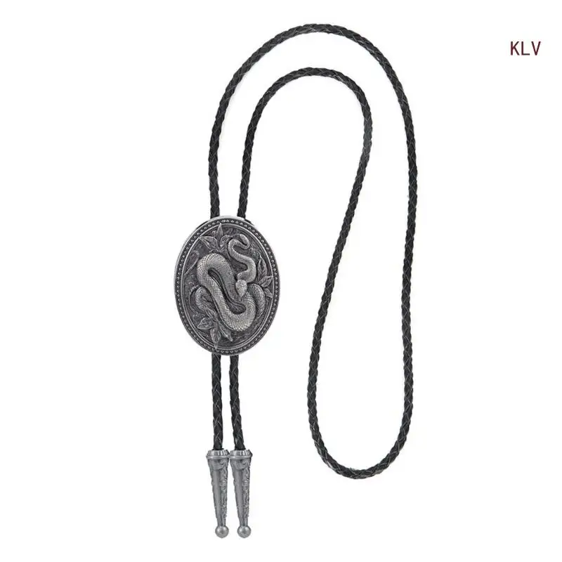 Embossed Snake Bolo Ties for Casual Formal Business Neckpiece Western Necktie Business Shirt Bolotie Decorative Neckwear