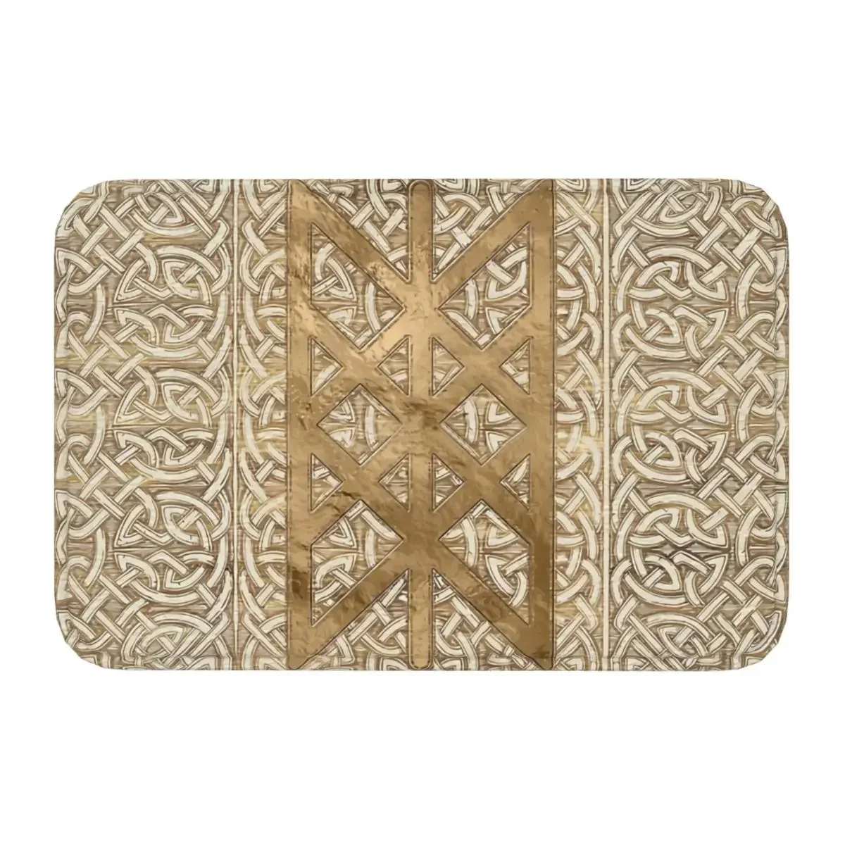 Viking Valhalla Non-Slip Carpet Web Of Wyrd The Matrix Of Fate Vintage Gold Doormat Bedroom Bath Mat Entrance Floor Rug