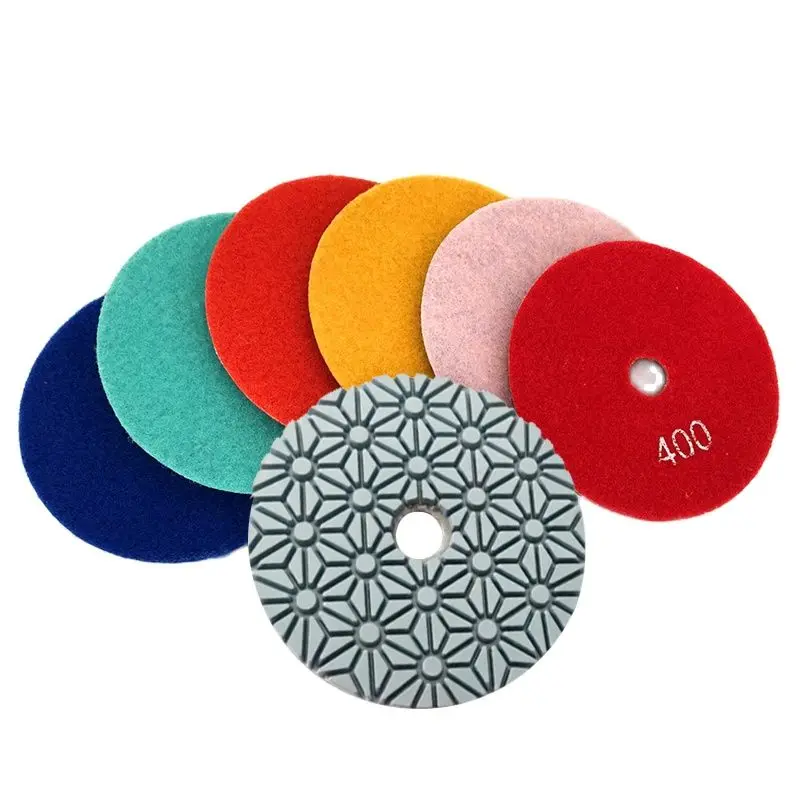 10PCS/Set 100mm Diamond Polishing Pads 5 Step 4 Inch Wet Polishing Pad For Marble Diamond Abrasive Tools