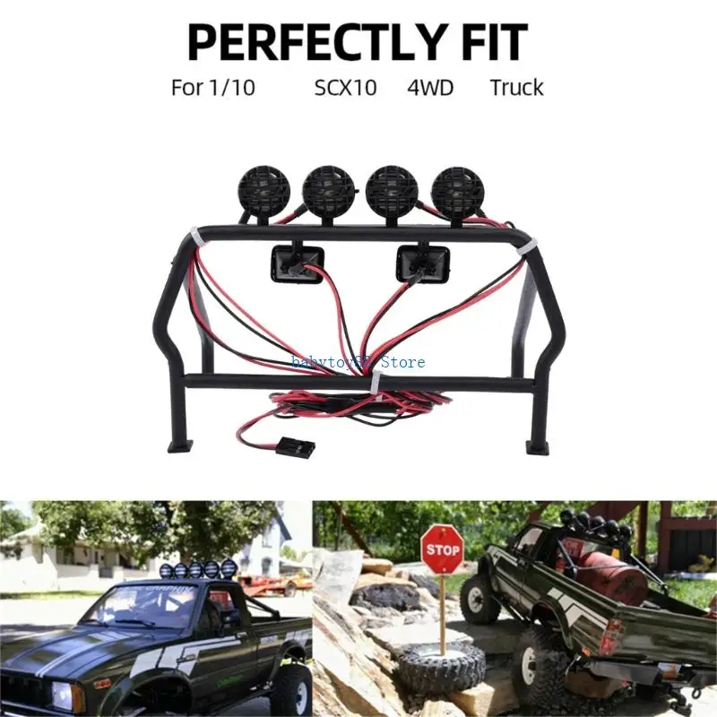 

Y4UD High Strength Roll Cage with Lamp for 1/10 Remote Control Car Modification Part