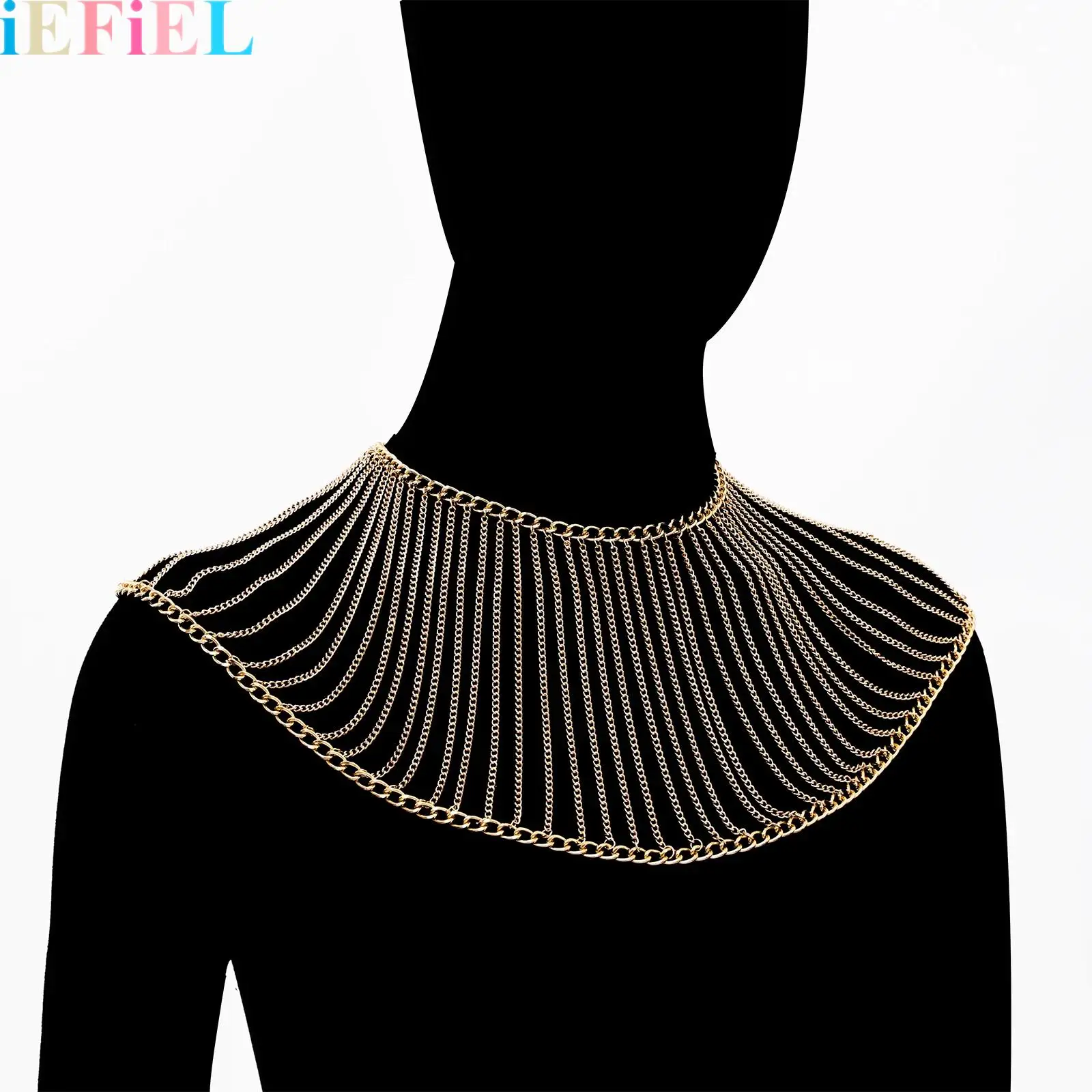 

Metal Body Chains Necklace Collar Jewelry Chain Nightclubs And Parties Shoulder Alloy Accessory for Women