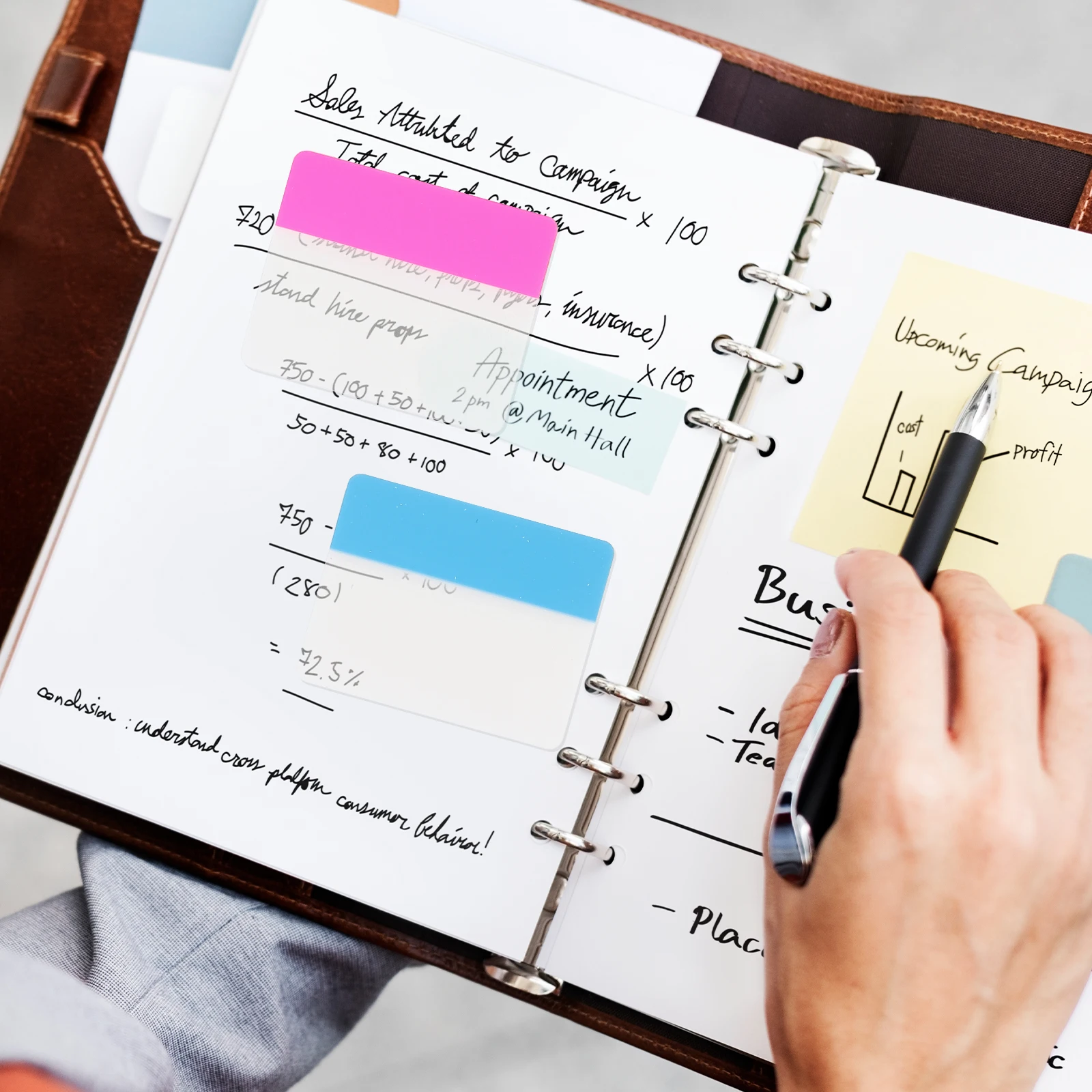 

Fluorescent Pocket Size Transparent Memo Pads Small Self-Adhesive Tabs Reminder Notepads For School Office