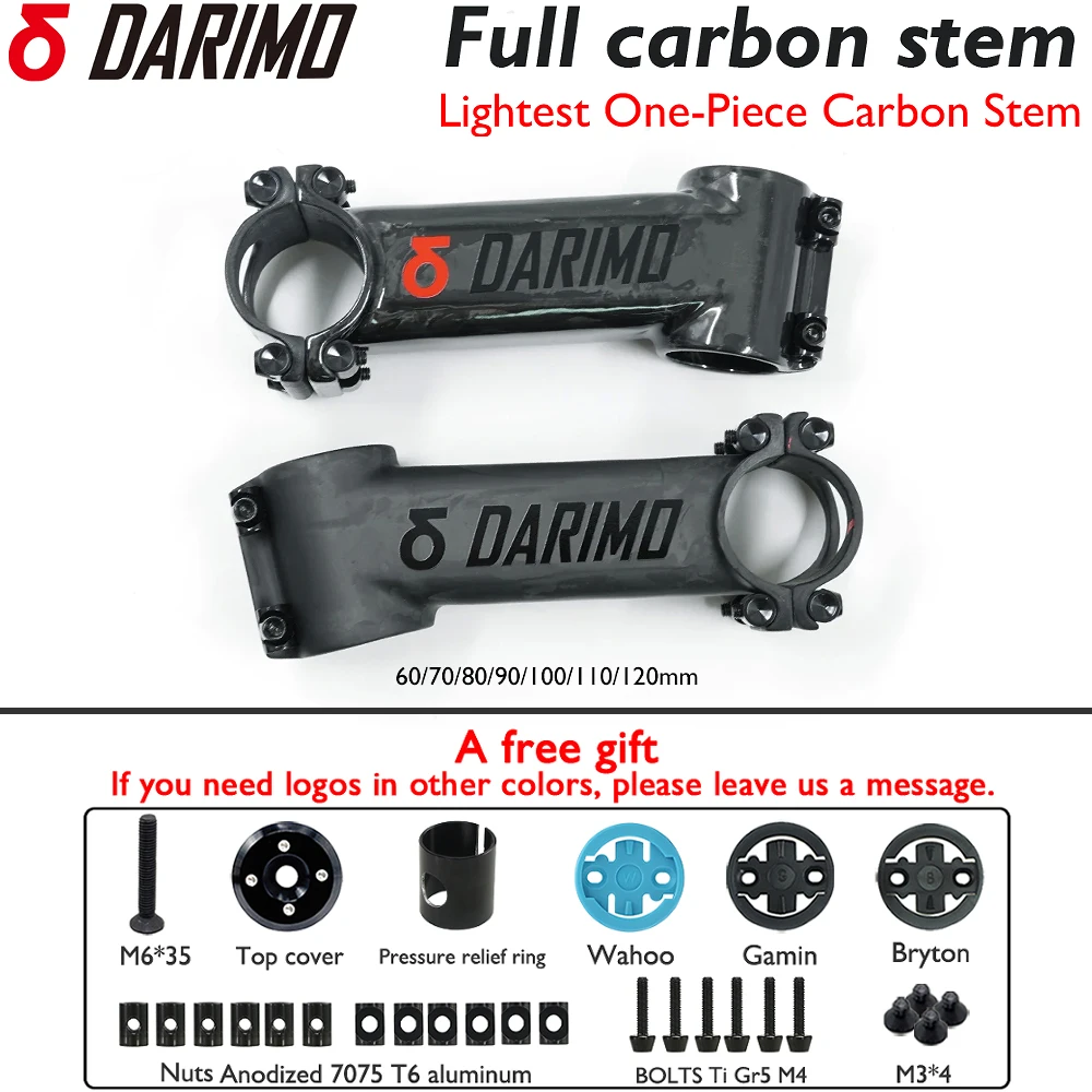 

Darimo Ultralight UD Carbon Handlebar Stem for Road MTB Bike 28.6mm/31.8mm 6/17 Degrees Cycling Accessory