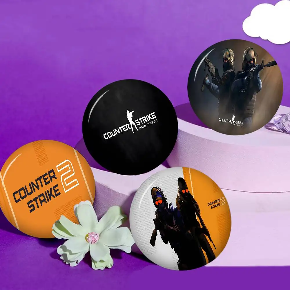 C-Counter-Strike 2 Game Round Button Pins Slogan Creative Brooches Backpack Clothes Decoration Fashion Cartoon Jewelry Gifts