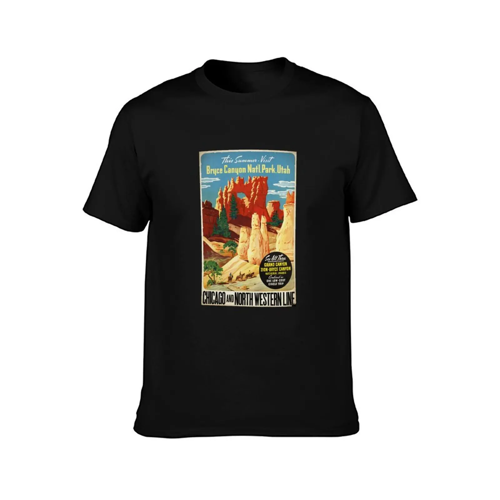 Vintage Bryce Canyon T-Shirt Retro Style Print Casual Top T-Shirt
