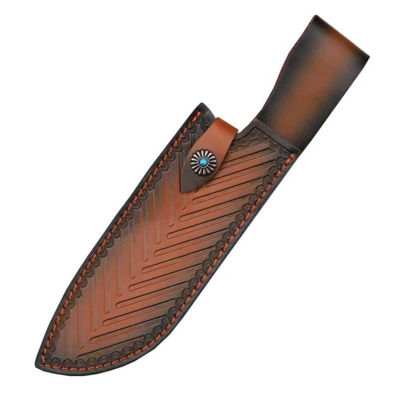 Juste en cuir de vachette gaufré Partners Blade Knife, fourreau, étui à couteaux de camping, étuis de chasse avec ceinture, 29 cm