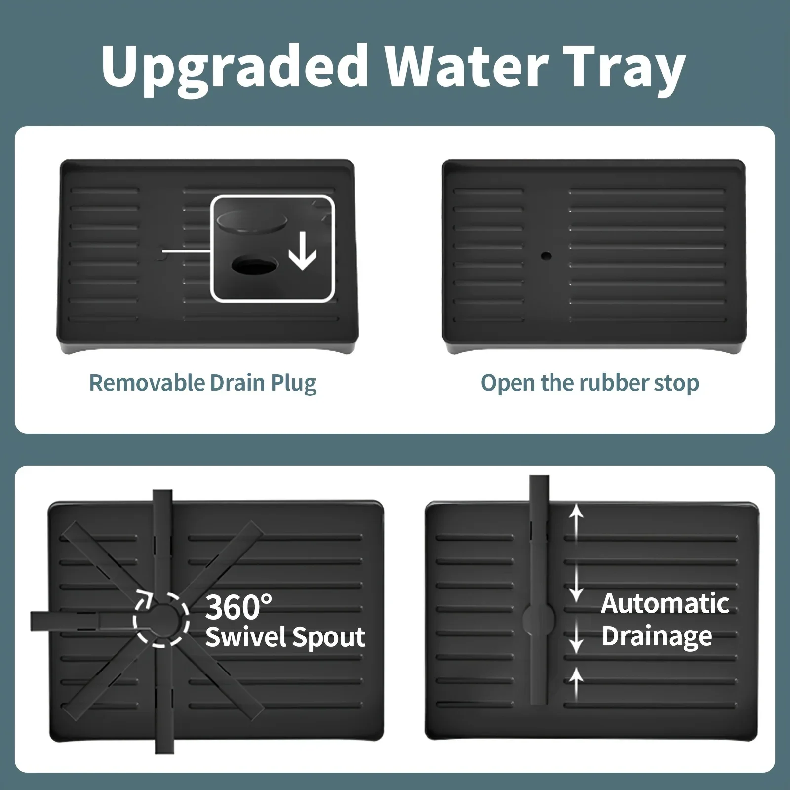 Dish Drying Rack, 2 Tier Large Dish Drying Rack for Kitchen Counter with Drainboard Stainless Steel Dish Drainer for Dish&Cup