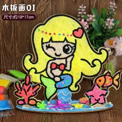 3D Wood Snowflake Clay Painting Children DIY Creative Colorful Mud Painting Toys Board Art Painting Tool Child Educational Toys