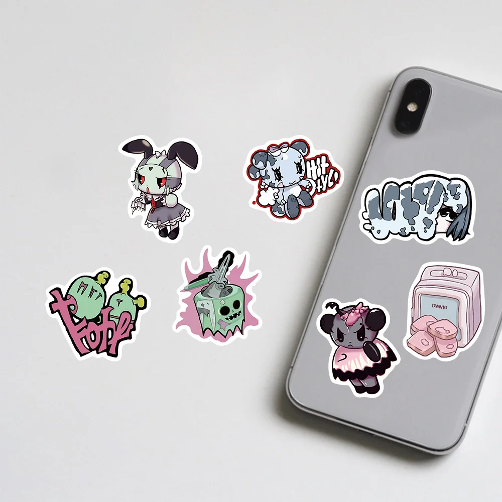10/50 pz Ins Style Stickers Pink Kawaii Y2K Domi Girls adesivi gotici ecals fai da te Notebook telefono Skateboard bottiglia impermeabile