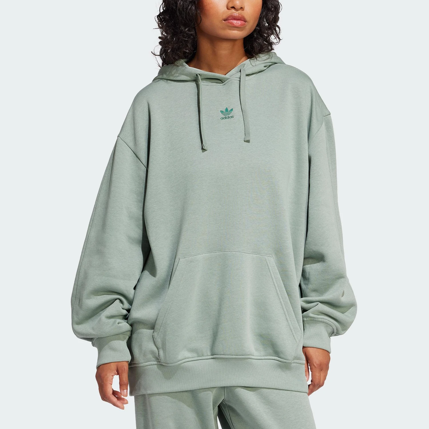 Adidas genuine Three Leaves Women's Knit Fleece Hooded Sweatshirt JJ3474