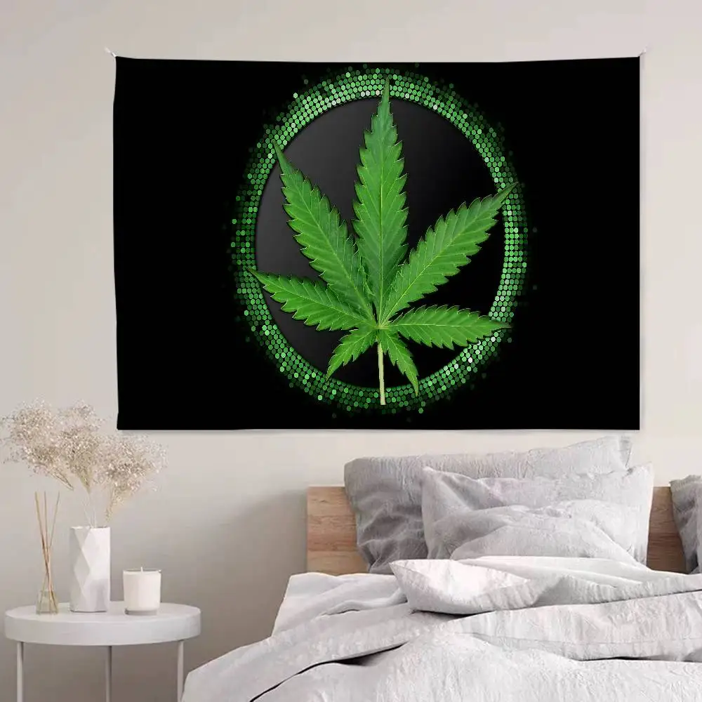 Weed Leaf Chart Tapestry Art Science Fiction Room Home Decor Cheap Hippie Wall Hanging