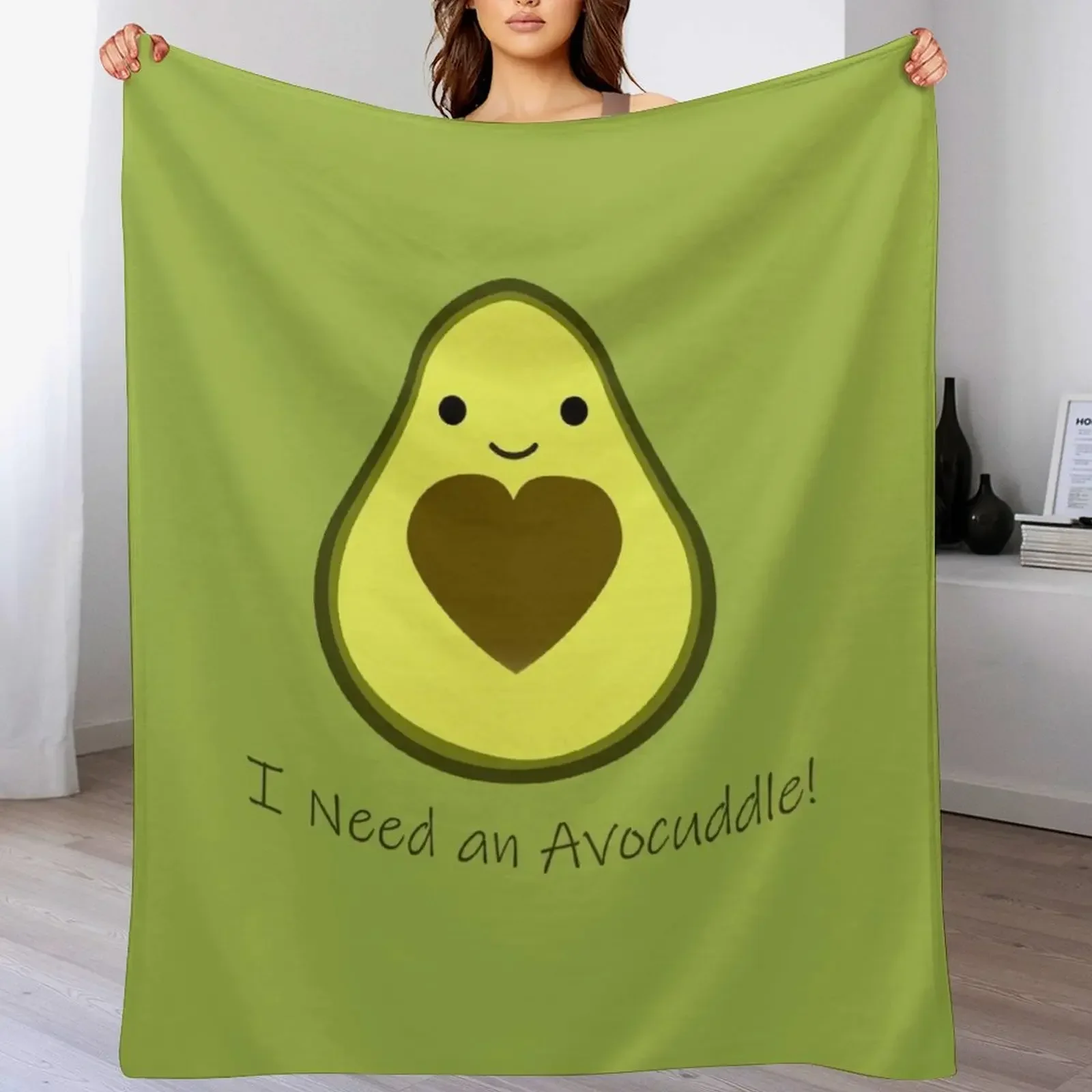 I Need an Avocuddle Cute Kawaii Avocado Throw Blanket Hairy for babies wednesday Blankets