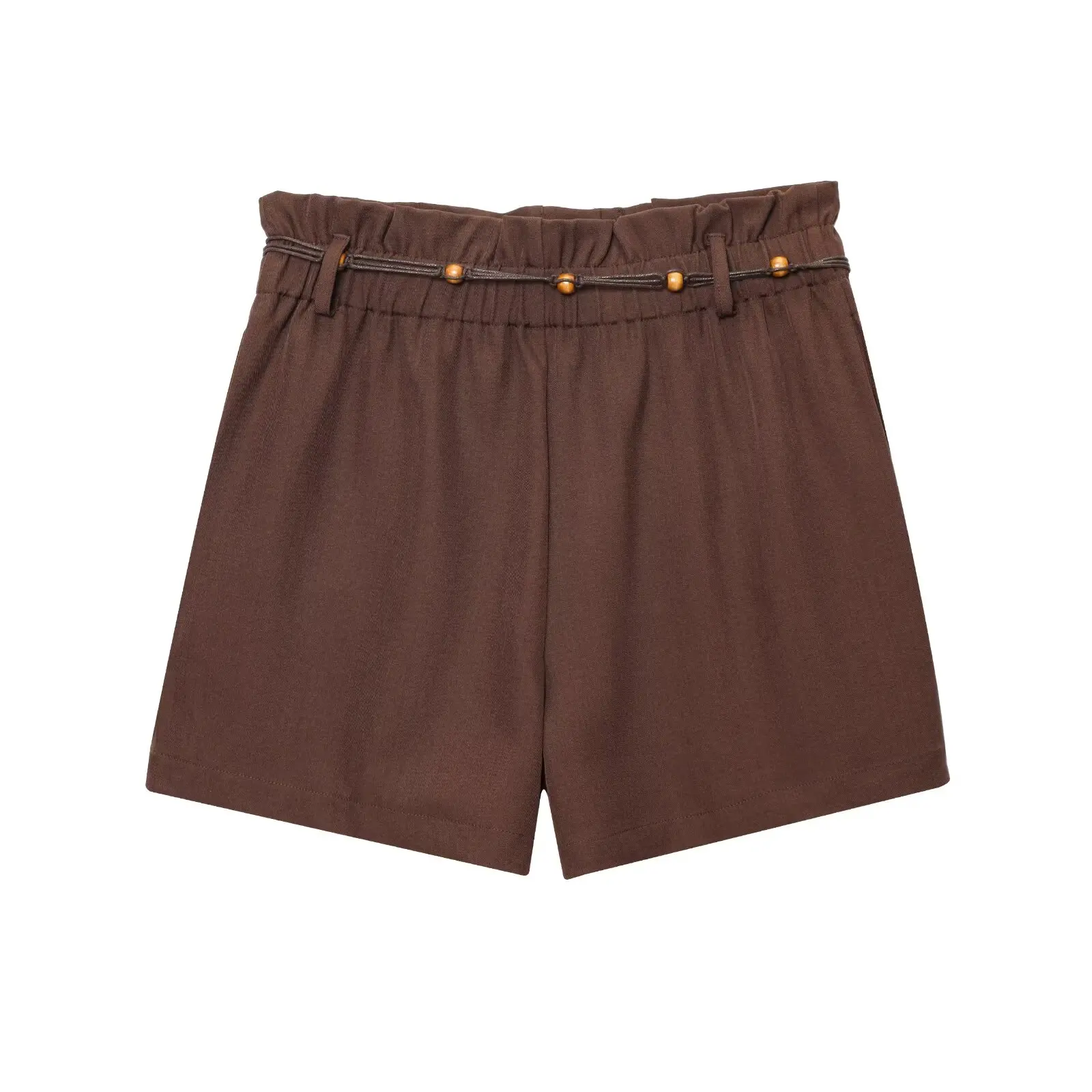 Faionable Beaded Waist Belt Casual orts JNLEAOG Spring New Women's Wear Sle Casual ort Sve Flip Collar Top