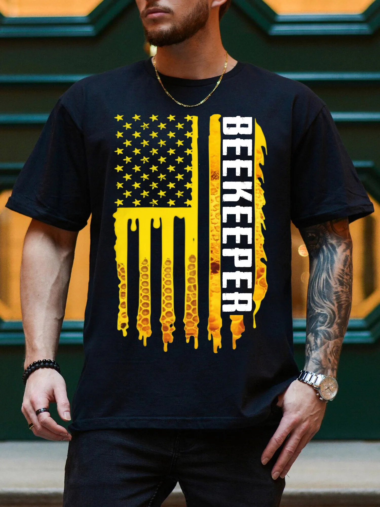 

Мужская футболка с рисунком Bee Keeper, повседневная черная футболка из чистого хлопка, легкая футболка с круглым вырезом