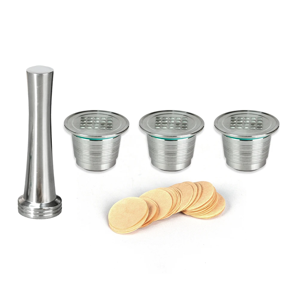 Refillable Coffee Pod Compatible With Nespresso Espresso Machine Coffee Filter Paper Stainless Steel Reusable Coffee Capsule