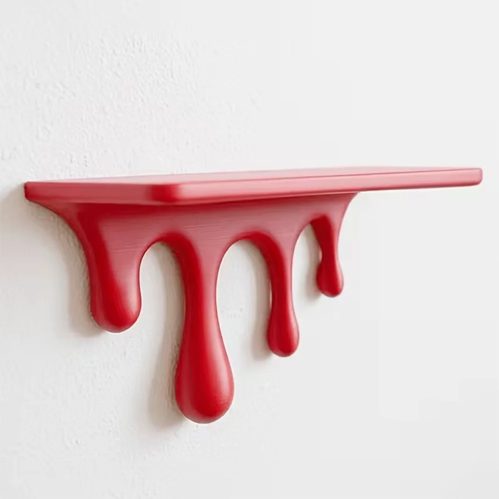 Étagère murale flottante multifonctionnelle en plastique imprimée en 3D, support de rangement mural artistique et stable pour plantes, chambre à coucher