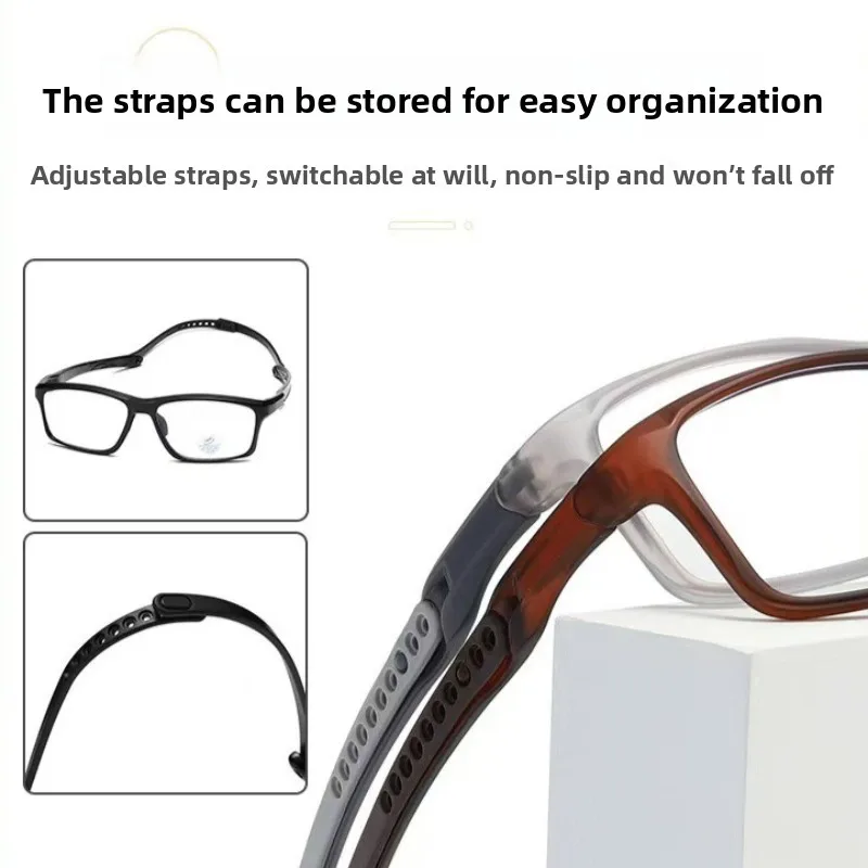 SZTZX Anti Falling Photochromic Anti Blue Light Myopia Glasses For Basketball Tennis Progressive Prescription Reading Glasses