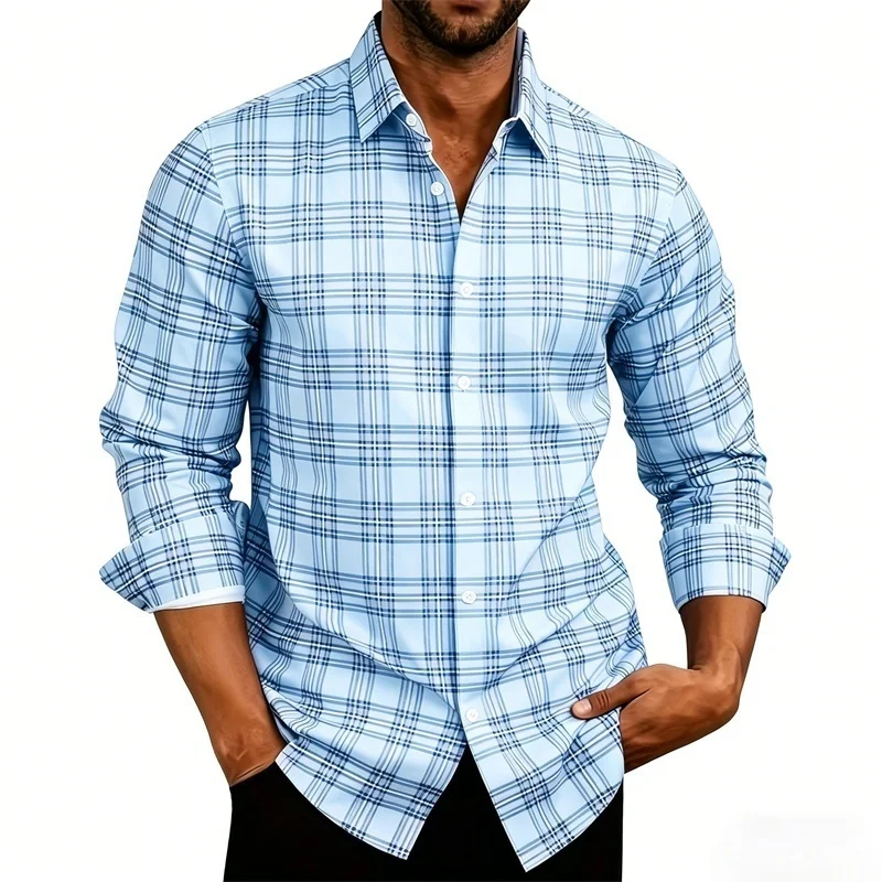 Men's Long-sleeve Shirt  Casual Stylish Breathable And Comfortable Man Shirts High Quality Luxe Homme
