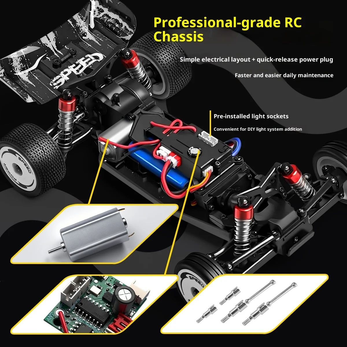 รถบังคับวิทยุ WLtoys 244016 ความเร็วสูง ขนาด 1:24 ขับเคลื่อนสองล้อ ระบบควบคุมแบบ Full Proportional รถดริฟท์ขนาดเล็ก ของเล่นสำหรับเด็กผู้ชาย