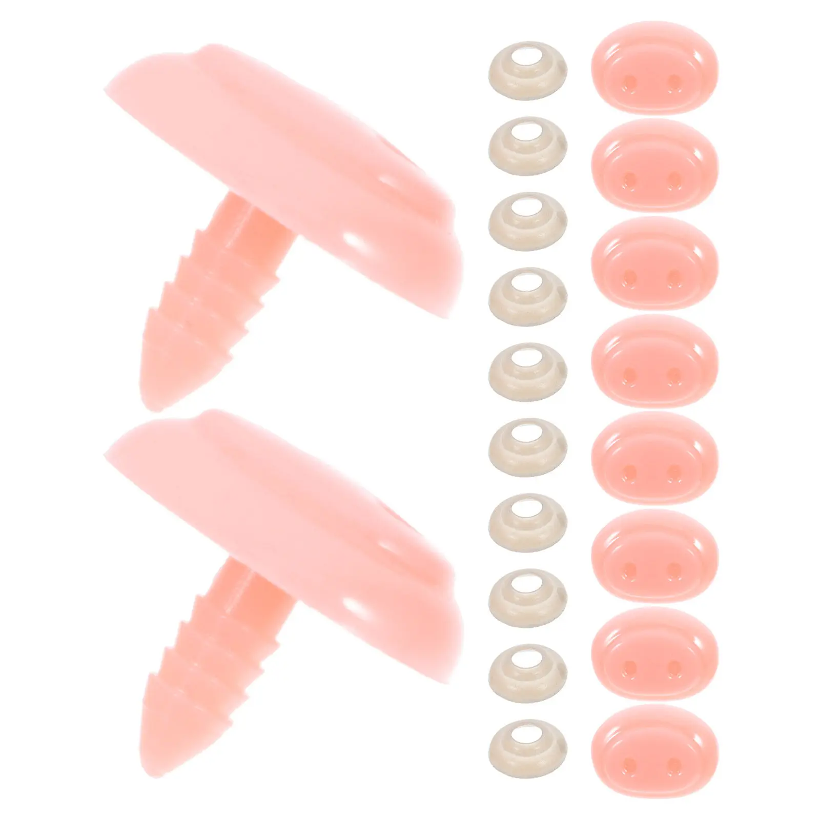

20Pcs Plastic Pig Nose Set Pink Oval 19x26mm with Screw Backs Washers DIY Safety Nose Craft Stuffed Animal Making Supplies