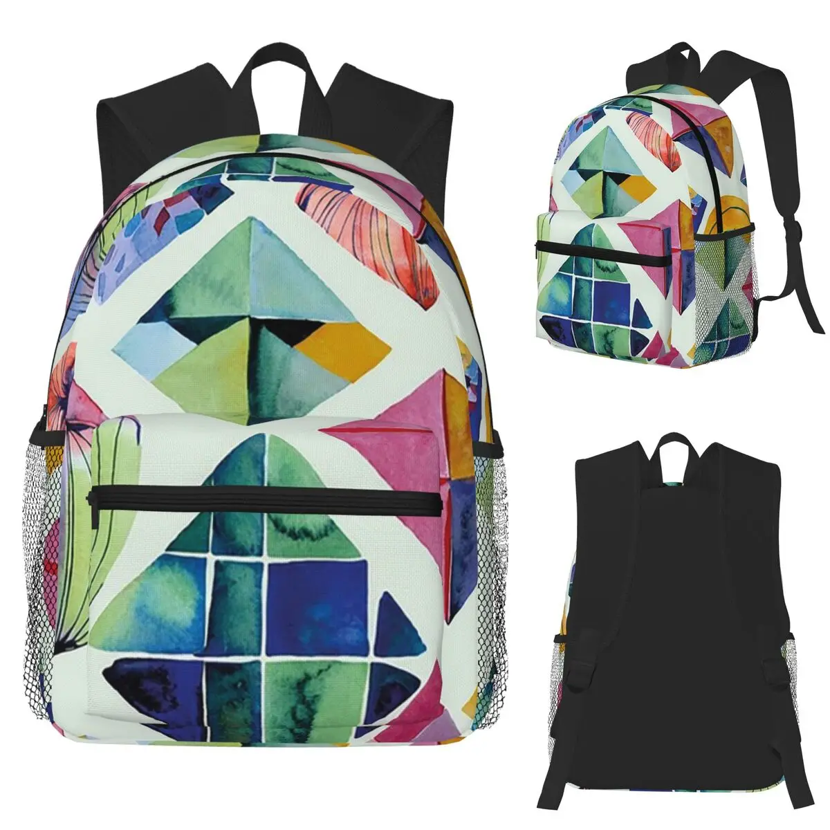

Abstract Art - Shapes Student Backpack School Bag Hiking Travel Daypack for Men Women Fashion Bookbag Shoulder Bags