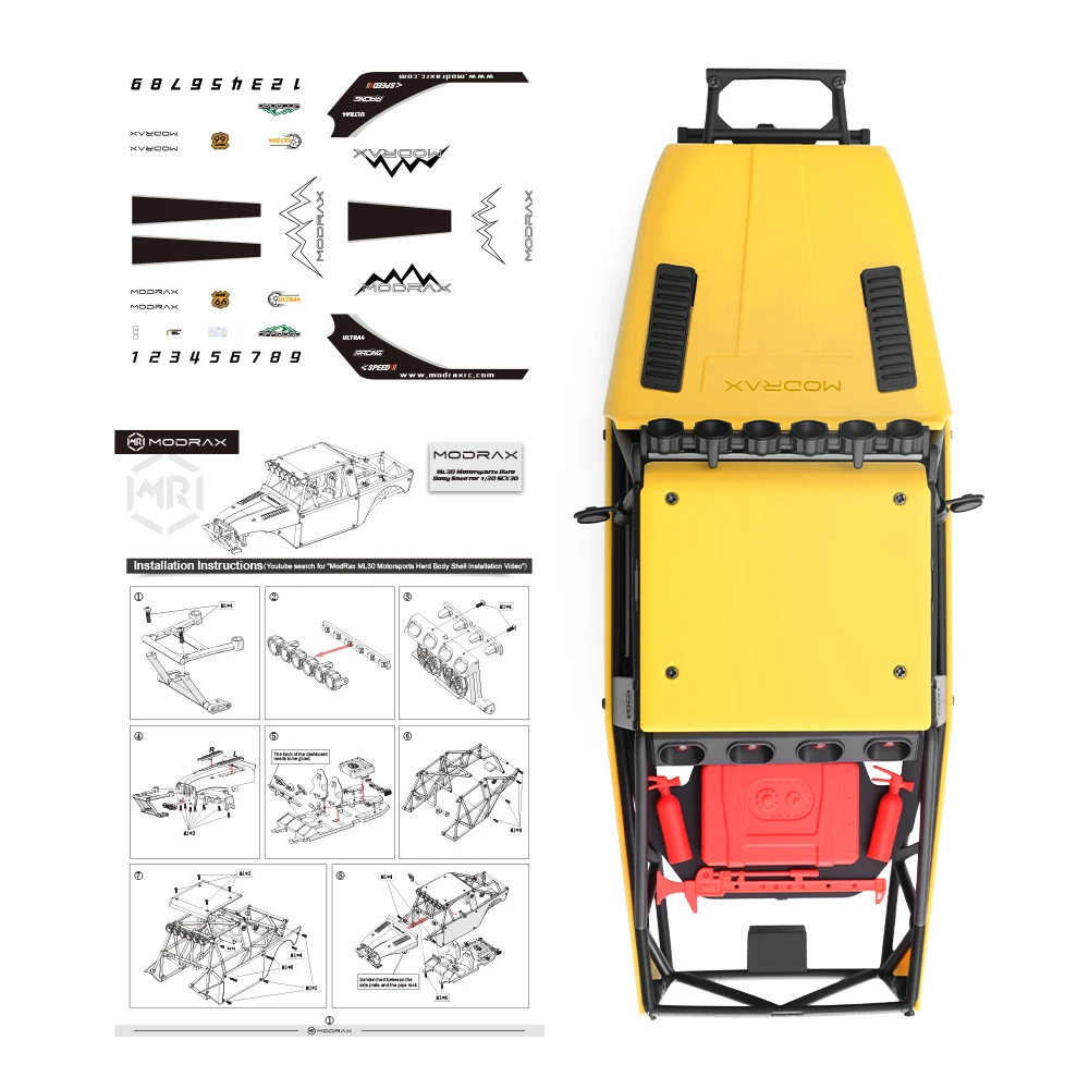 ModRax SCX30 Body Shell with LED Light for 1/30 Axial SCX30