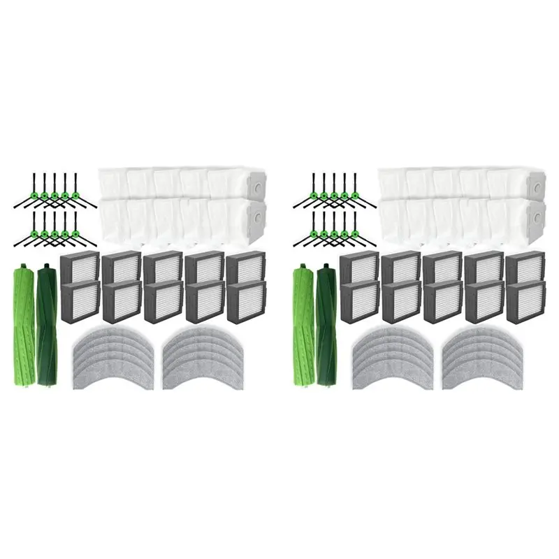 Gen Basic 2 Set For Irobot Roomba Combo 10 Max Vacuum Replacement Parts Main Roller Side Brush Hepa Filter Mop Pads Dust Bag