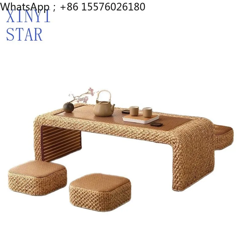 Rattan tatami table Japanese coffee  simple bay window small household, kang  balcony low table Zen tea